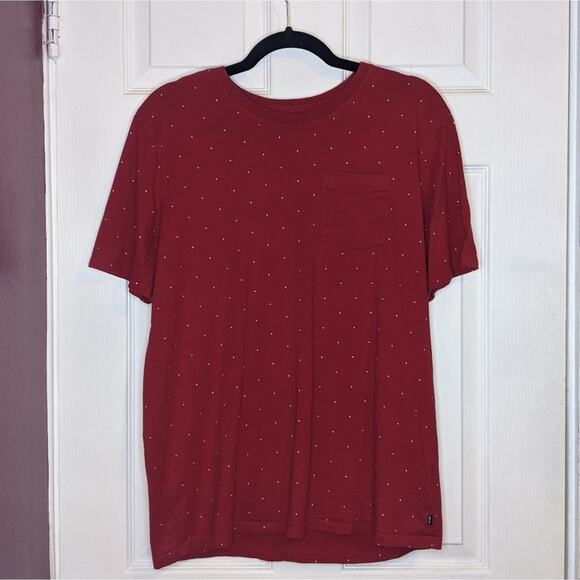 Nike SB Men's Red Micro White Polka Dots Short Sleeve T-Shirt Athletic Cut L - Picture 1 of 11